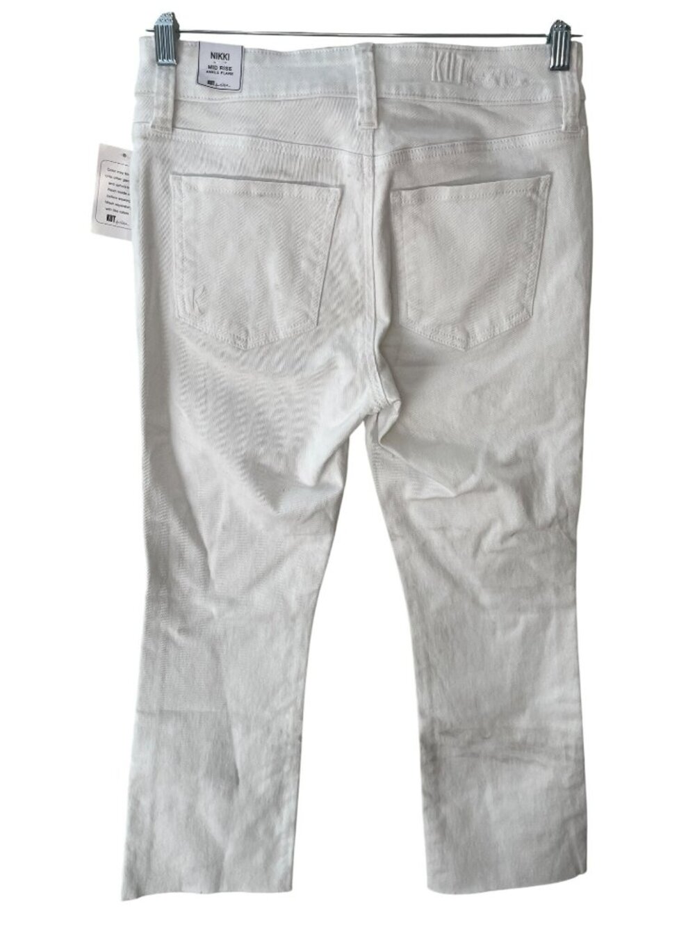 Kut From The Kloth Nikki Mid Rise Ankle Flare White Denim Jeans Wmn's Sz 2 NWT - Picture 2 of 14